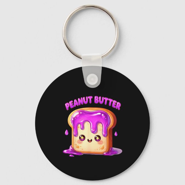 I’m With The Peanut Butter Funny Matching Couple C Keychain (Front)