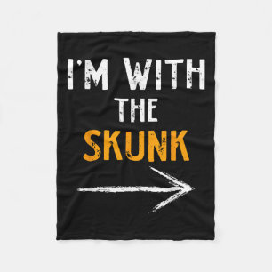 I’m With The Skunk Funny Halloween Matching Couple Fleece Blanket