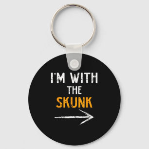 I’m With The Skunk Funny Halloween Matching Couple Keychain