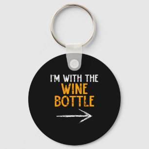 I’m With The Wine Bottle Halloween Matching Couple Keychain