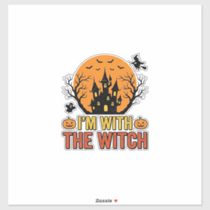 I’m With The Witch Vintage Halloween Castle Design