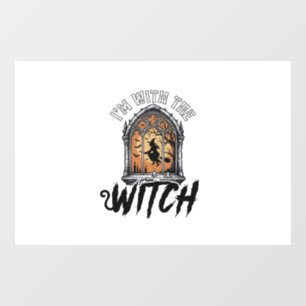 I’m With The Witch Vintage Halloween Window Cling