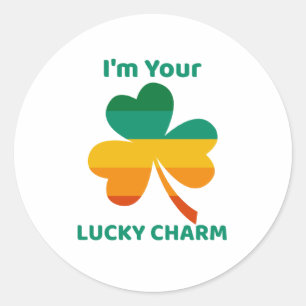 I’m Your Lucky Charm Four Leaf Clover  Classic Round Sticker