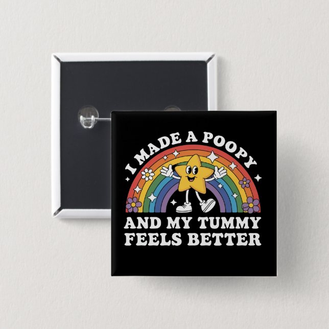 I Made A Poopy Funny Inappropriate Vacation Swap  2 Inch Square Button (Front & Back)