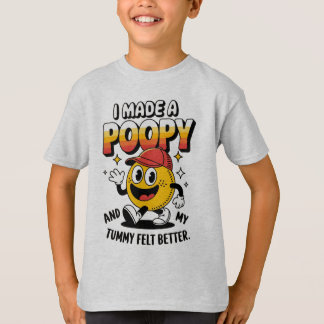 I Made a Poopy T-Shirt– Funny Retro Cartoon Design T-Shirt