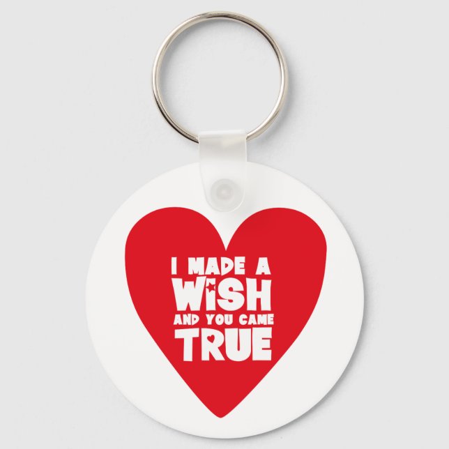 I MADE A WISH love heart Keychain (Front)