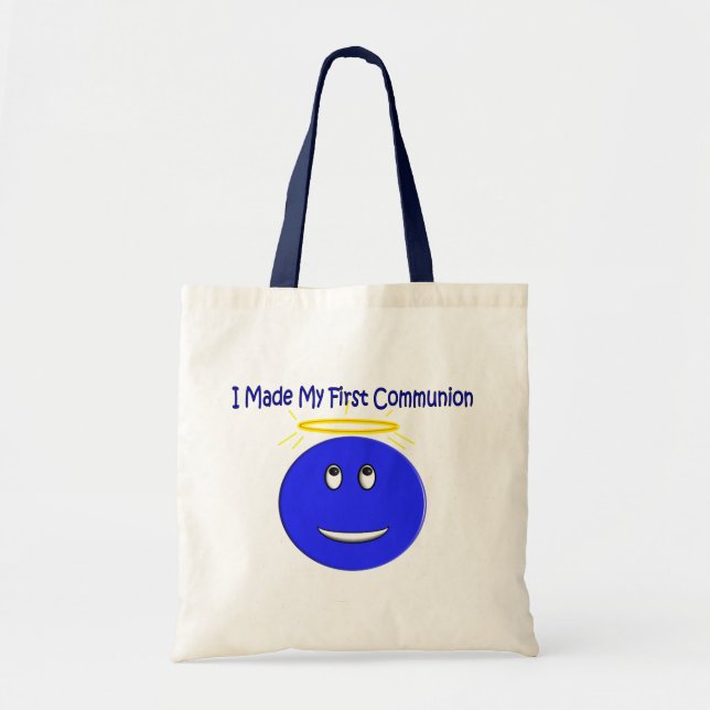 I Made My First Communion Blue Tote Bag (Front)