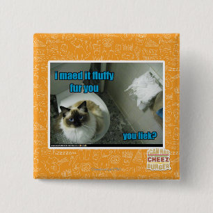 I maed it fluffy fur you 2 inch square button