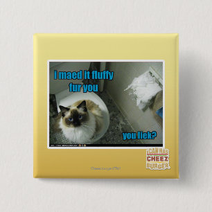 I maed it fluffy fur you 2 inch square button