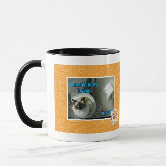 I maed it fluffy fur you mug (Left)
