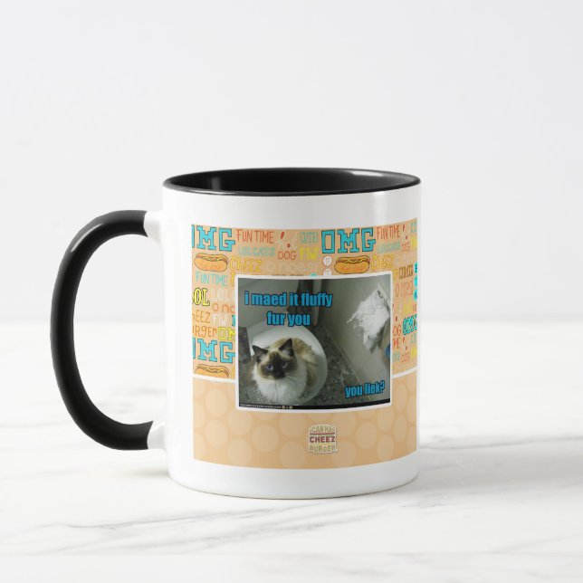I maed it fluffy fur you mug (Left)