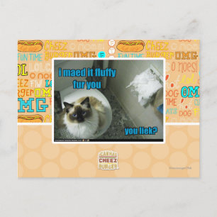 I maed it fluffy fur you postcard