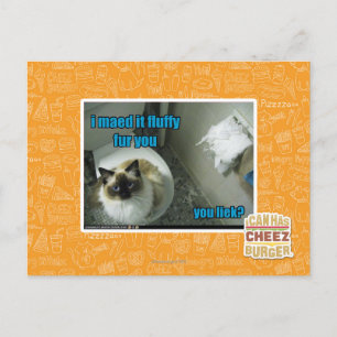 I maed it fluffy fur you postcard