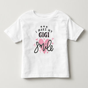 I Make My GiGi Smile with hearts Toddler T-shirt