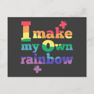 "I make my own rainbow" colourful message Postcard