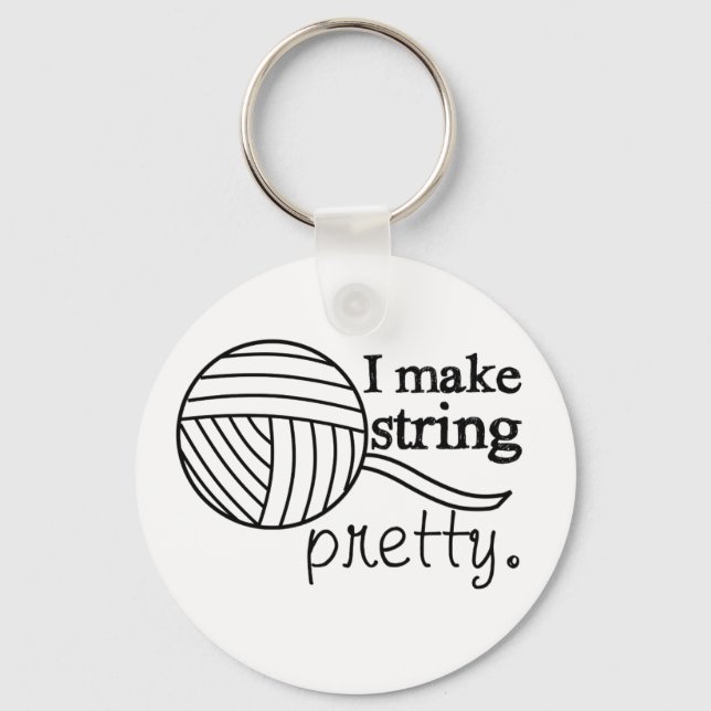 I Make String Pretty • Crafts Yarn Keychain (Front)
