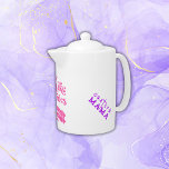 I Make the Rules - Mom | Tea Pot<br><div class="desc">I make the rules, I break the rules, I am MOM - in pink and purple Grateful Mom on the back for a Happy Mother's Day present.</div>