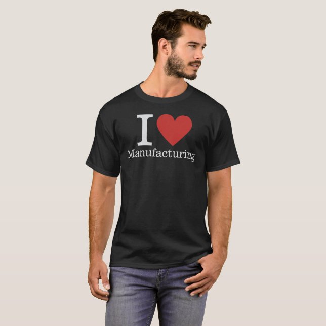 I ❤️ Manufacturing for Employees CUSTOM Men's T-Shirt (Front Full)
