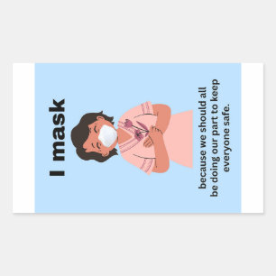 I mask because we should all  set of paper sticker