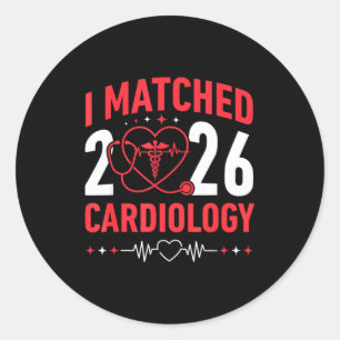 I Matched Cardiology Match Day 2026 Residency Resi Classic Round Sticker