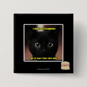 I may be schizophrenic 2 inch square button