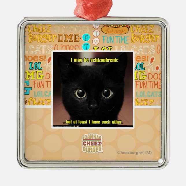 I may be schizophrenic metal ornament (Front)
