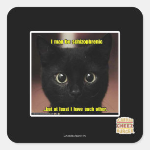 I may be schizophrenic square sticker