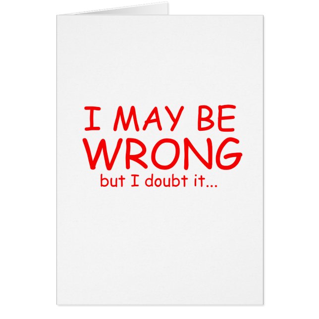 I may be wrong (Front)