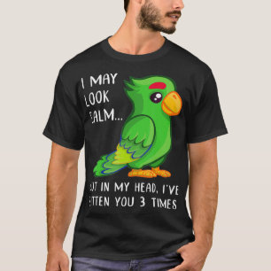 I May Look Calm Funny Cockatiel Quarrion Quaker T-Shirt