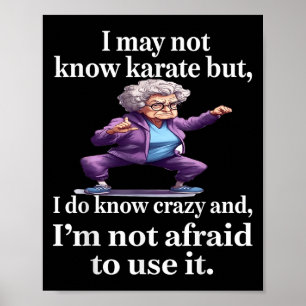I May Not Know Karate But I Do Know Crazy And I'm Poster