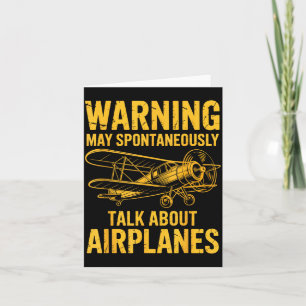 I May Sntaneously Talk About Airplanes Funny Airpl Card