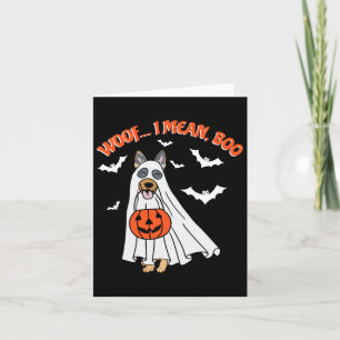 I Mean Boo Funny Ghost Dog Halloween Pumpkin Card