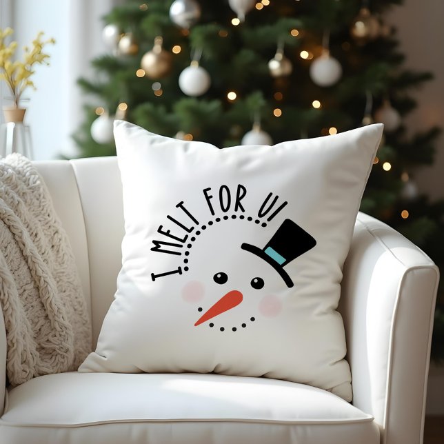 I melt for You | Frosty Jolly Snow Man Christmas Throw Pillow (I melt for You | Frosty Jolly Snow Man Christmas Throw Pillow)