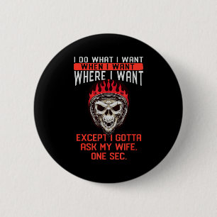 I Mens Scary Skull Punk What 2 Inch Round Button