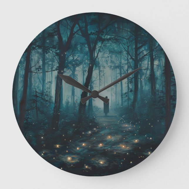 I Met Myself in the Dark Large Clock (Front)