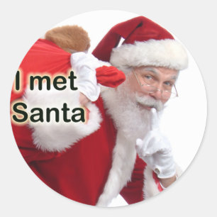 I Met Santa Classic Round Sticker