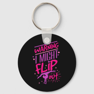 I Might Flip Out Funny Gymnastics Cheerleading Gym Keychain