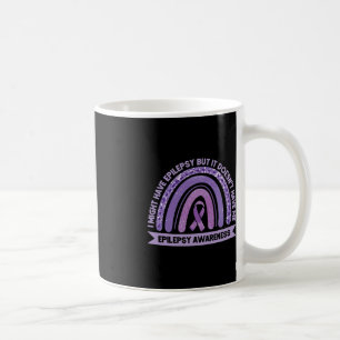 I Might Have Epilepsy Awareness Purple Rainbow Rib Coffee Mug