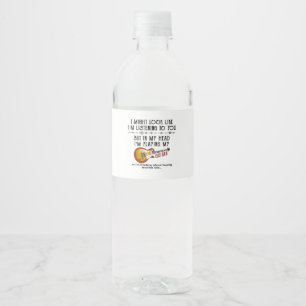 I Might Look Like I'm Listening To You Play Guitar Water Bottle Label