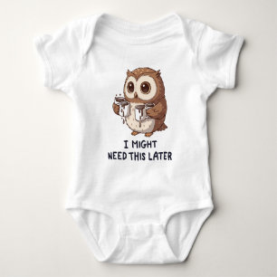 I Might Need Coffee Later - Funny Owl Humour Baby Bodysuit