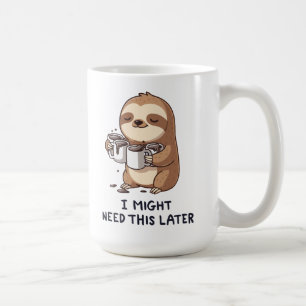 I Might Need Coffee Later - Lazy Sloth Humor Coffee Mug