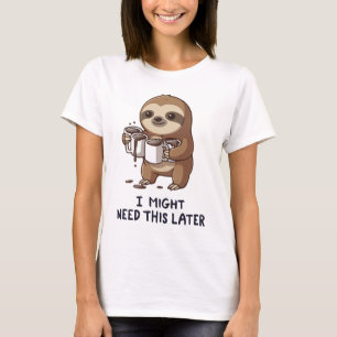 I Might Need Coffee Later - Lazy Sloth Humor T-Shirt