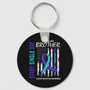 I Miss My Brother Suicide Awareness Prevention Ame Keychain
