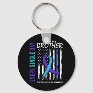 I Miss My Brother Suicide Awareness Prevention Ame Keychain