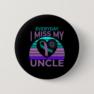 I Miss My Uncle Heart Sunflower Suicide Awareness 2 Inch Round Button