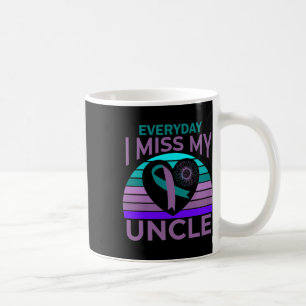 I Miss My Uncle Heart Sunflower Suicide Awareness Coffee Mug