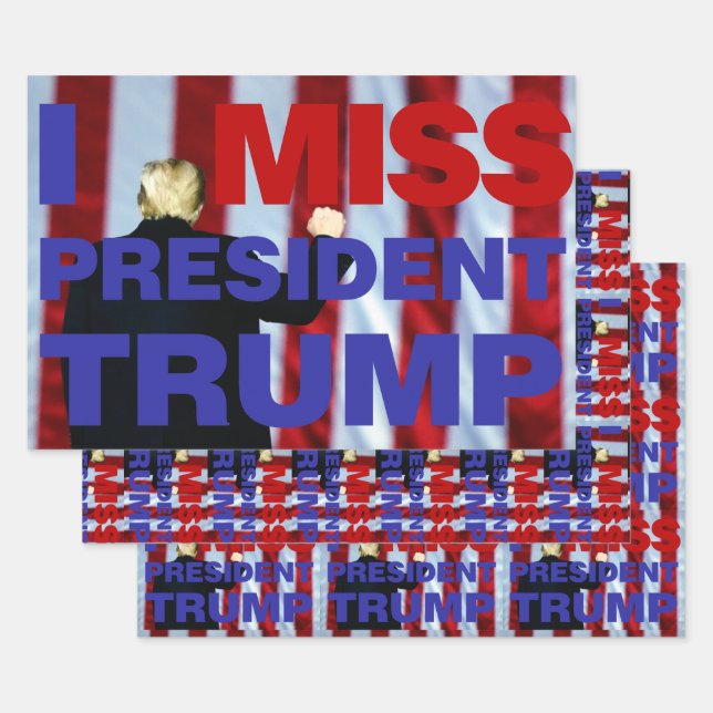 I Miss President Trump Wrapping Paper Sheet (Set)