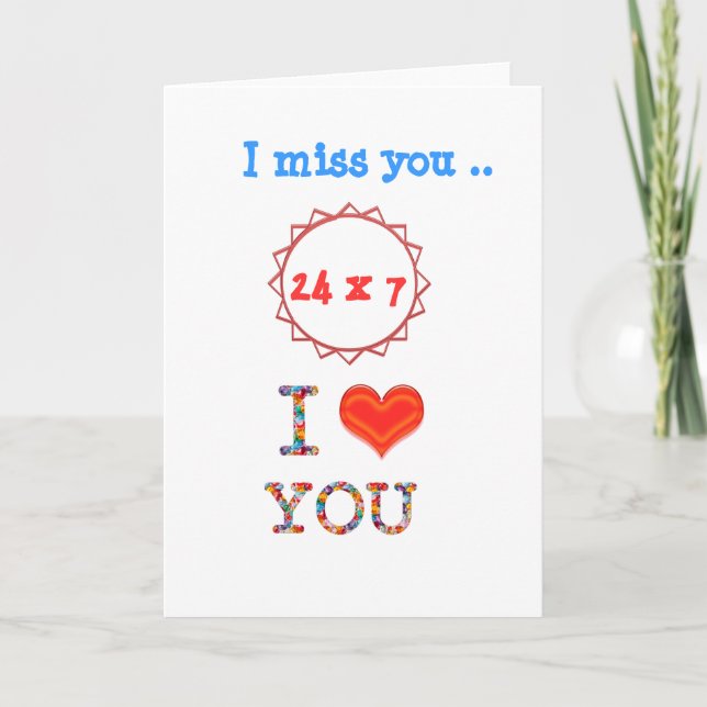 I miss YOU - A gift of expression n impact of love Holiday Card (Front)