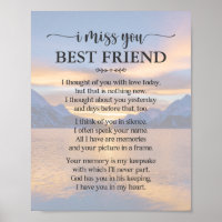 I Miss You Best Friend Poem Poster