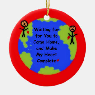 I Miss You Cartoon Ceramic Ornament